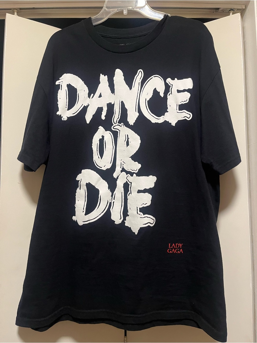 Lady Gaga Unisex Black "Dance or Die" Graphic Tee size xl, mayhem ball exclusive